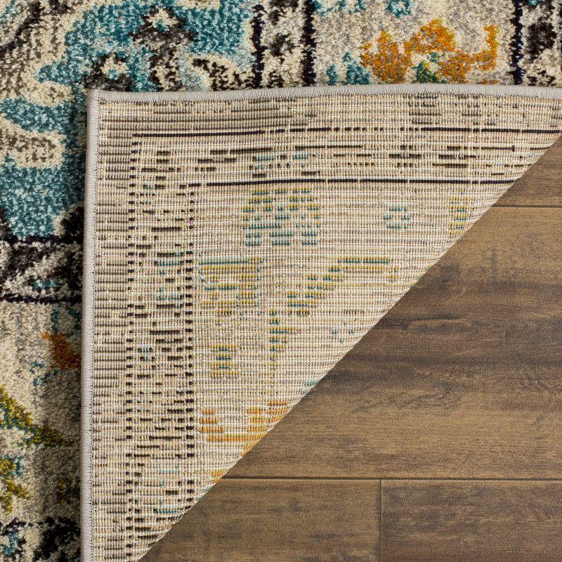 Monaco MNC243 Power Loomed Indoor Runner Rug - Grey/Light Blue - 2'2"x8' - Safavieh