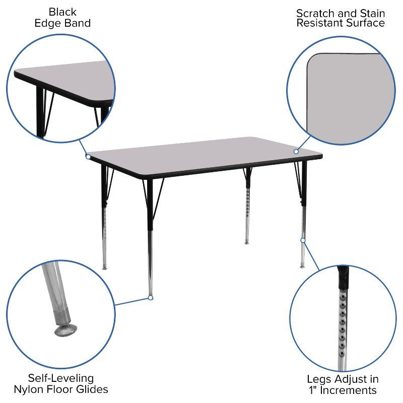 Emma and Oliver 24x48 Rectangle Laminate Adjustable Activity Table