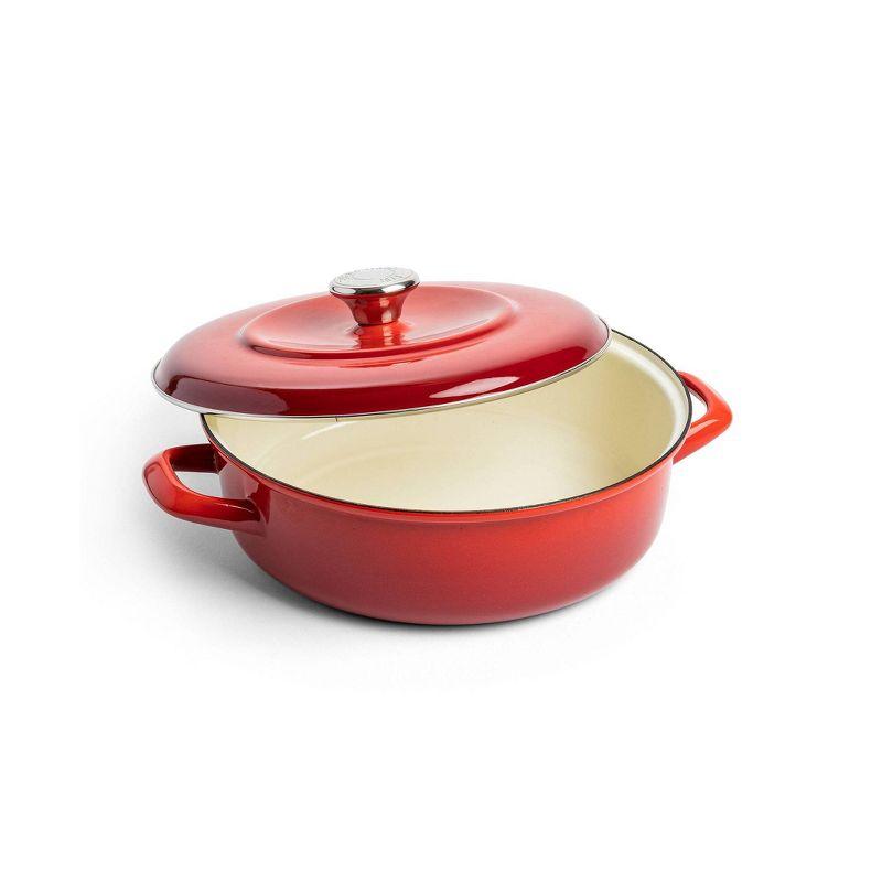 Merten and Storck German Enameled Iron, Round Dutch Oven Pot with Lid