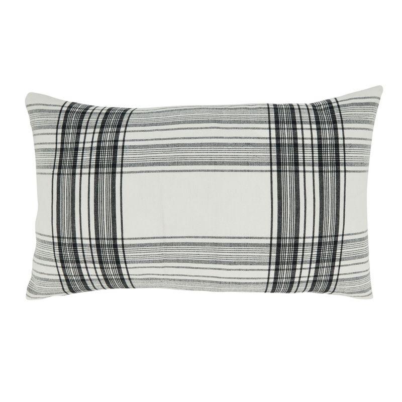 Saro Lifestyle Timeless Plaid Down Filled Throw Pillow