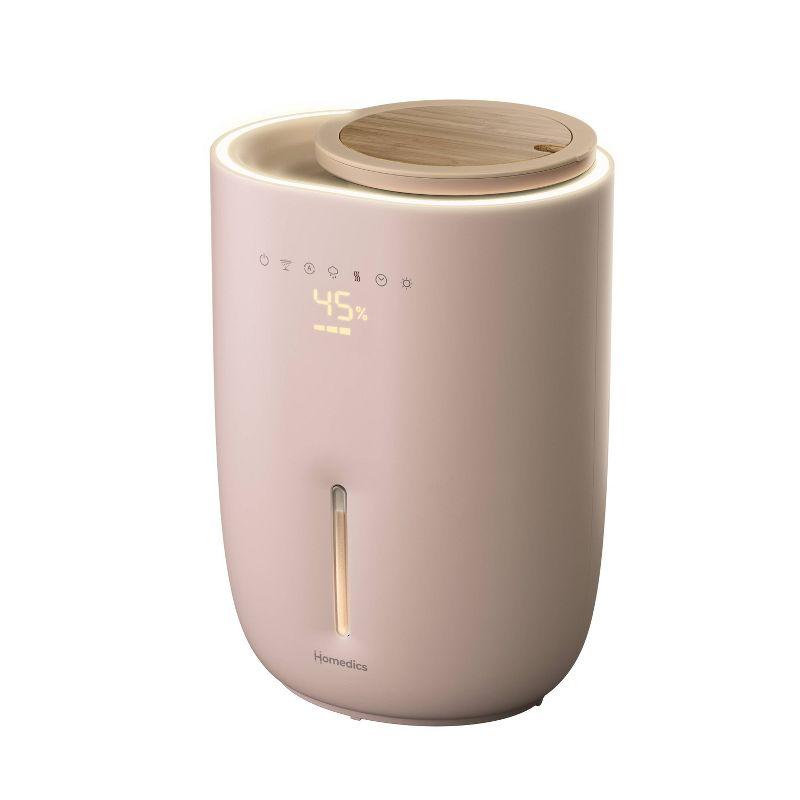 HoMedics Top-Fill Easy to Clean Warm/Cool Mist Ultrasonic Humidifier with Small Planter and Aromatherapy: 1.3 Gal, 60 Hr Run, No Filter
