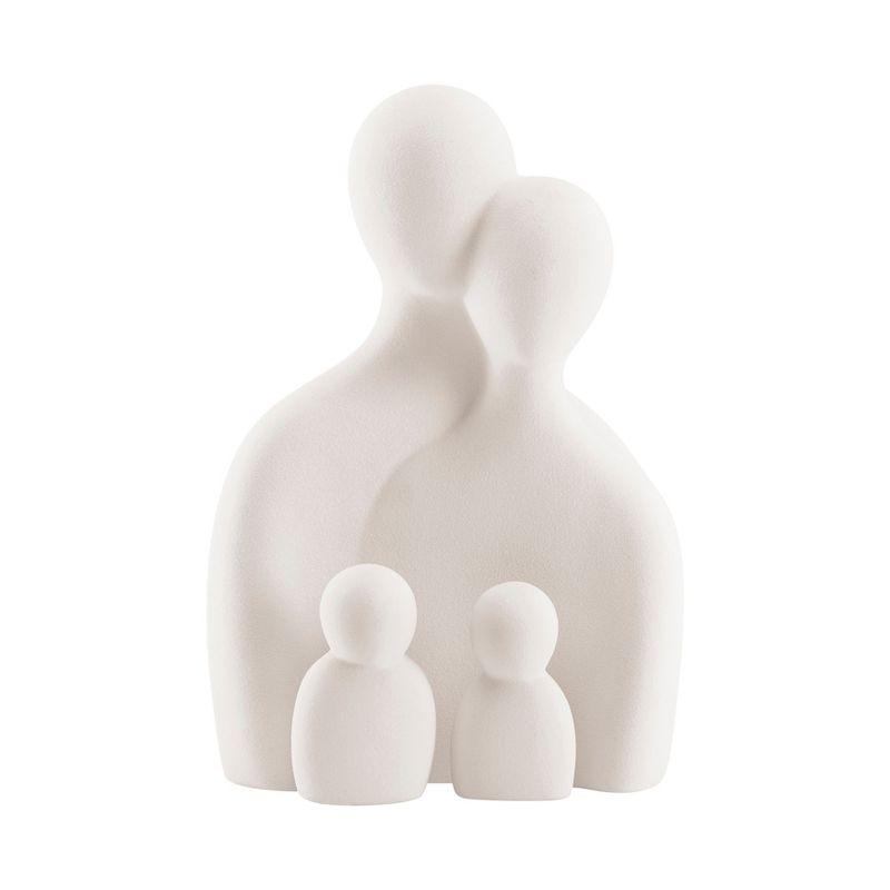 Wrought Studio™ Hans Cream Abstract Nesting Three Piece Family Of 4 Decorative Accent Matte Ceramic Sculpture Figure Set