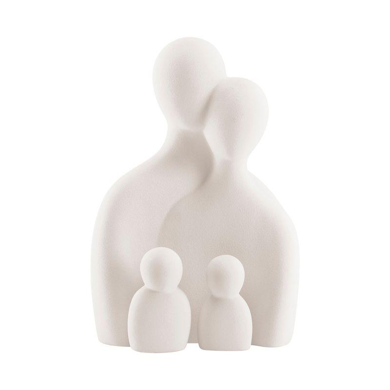 Hans Cream Abstract Nesting Three Piece Family Of 4 Decorative Accent Matte Ceramic Sculpture Figure Set