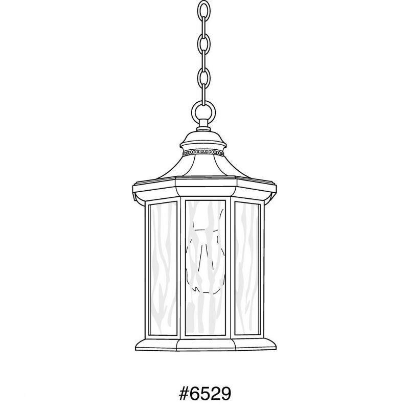 Progress Lighting, Edition, 1-Light Hanging Lantern, Antique Bronze, Clear Water Glass, Die-Cast Aluminum, Damp Rated