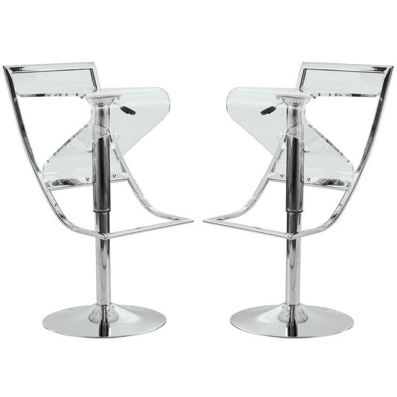 Napoli Clear Acrylic Adjustable Swivel Bar Stools, Set of 2