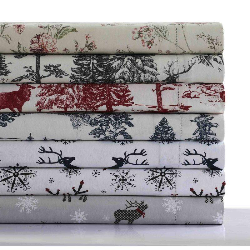 Printed Pattern Extra Deep Pocket Heavyweight Flannel Sheet Set - Tribeca Living