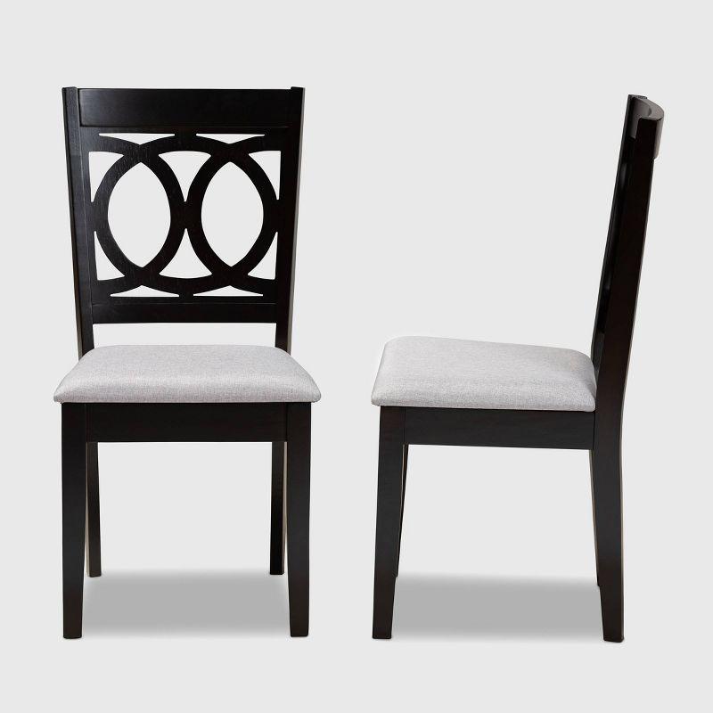 2pc Lenoir Upholstered Wood Dining Chair Set - Baxton Studio