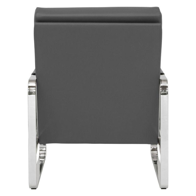 Allure Modern Blended Leather Accent Arm Chair Smoke Gray/Chrome - Studio Designs Home: Chrome-Finished, Comfortable Seating