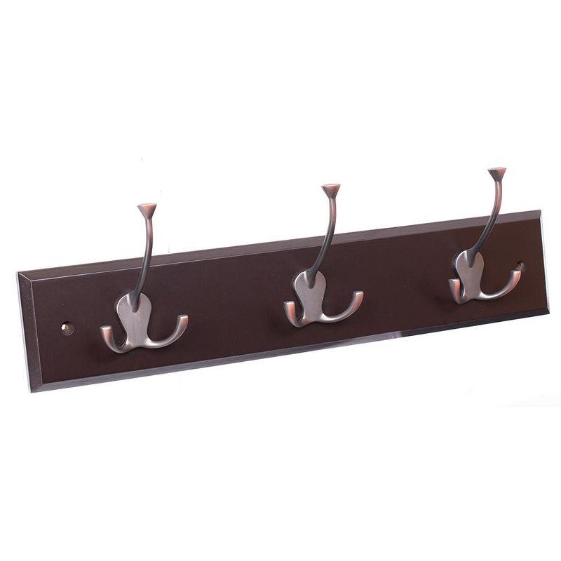 BirdRock Home Brown Wall Mount Coat Rack with Bronze Hooks