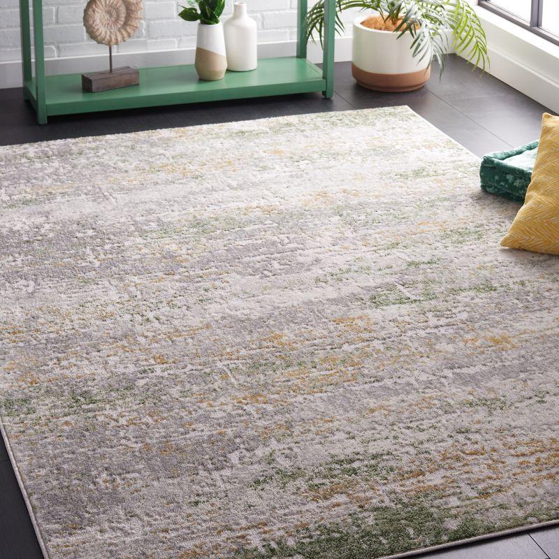 Palma Gray and Green Synthetic Area Rug