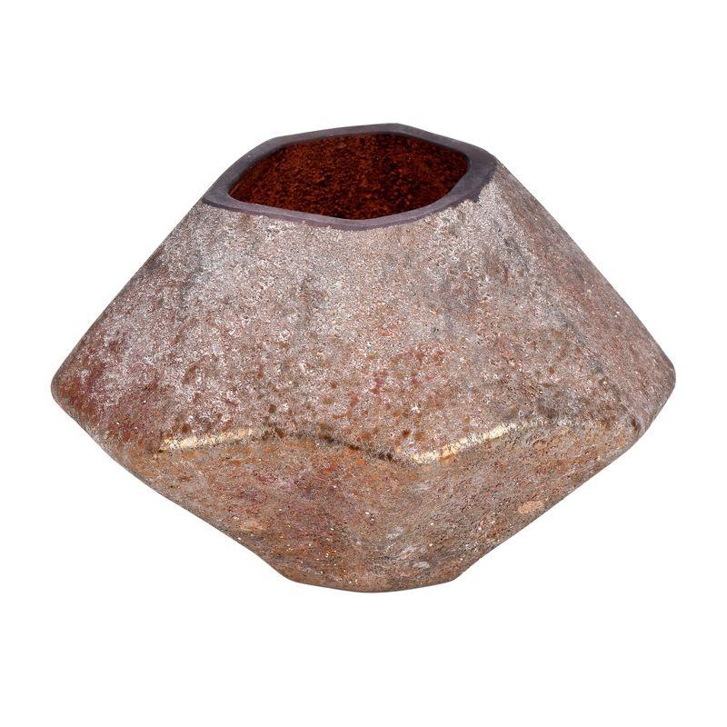 Vickerman 5" Desert Sand Geo Glass Vase. Tie earth tones into your modern décor with this desert sand accent piece. Pair this vase with your favorite