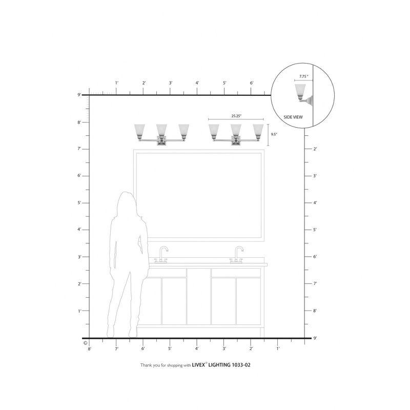 Livex Lighting Mission 3 - Light Vanity in  Polished Brass