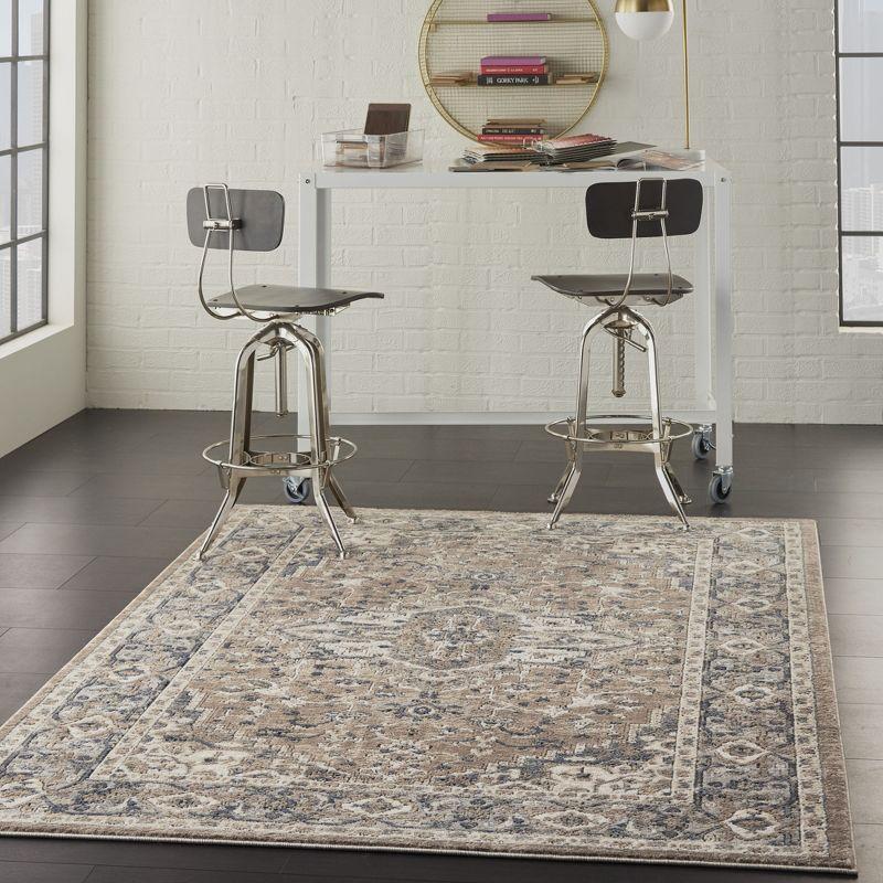 Nourison Concerto Center Medallion Indoor Rug Beige Grey 5'3" x 7'3"