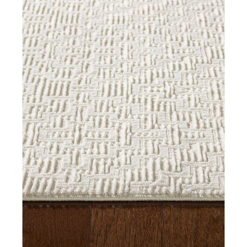 TOWN & COUNTRY LUXE Tretta Modern Geo Area Rug with Plush High-Low Texture, Ivory