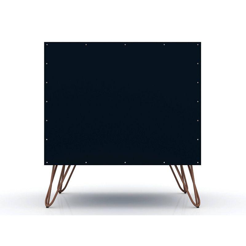 Set of 2 Rockefeller 1 Drawer Nightstands Tatiana Midnight Blue - Manhattan Comfort