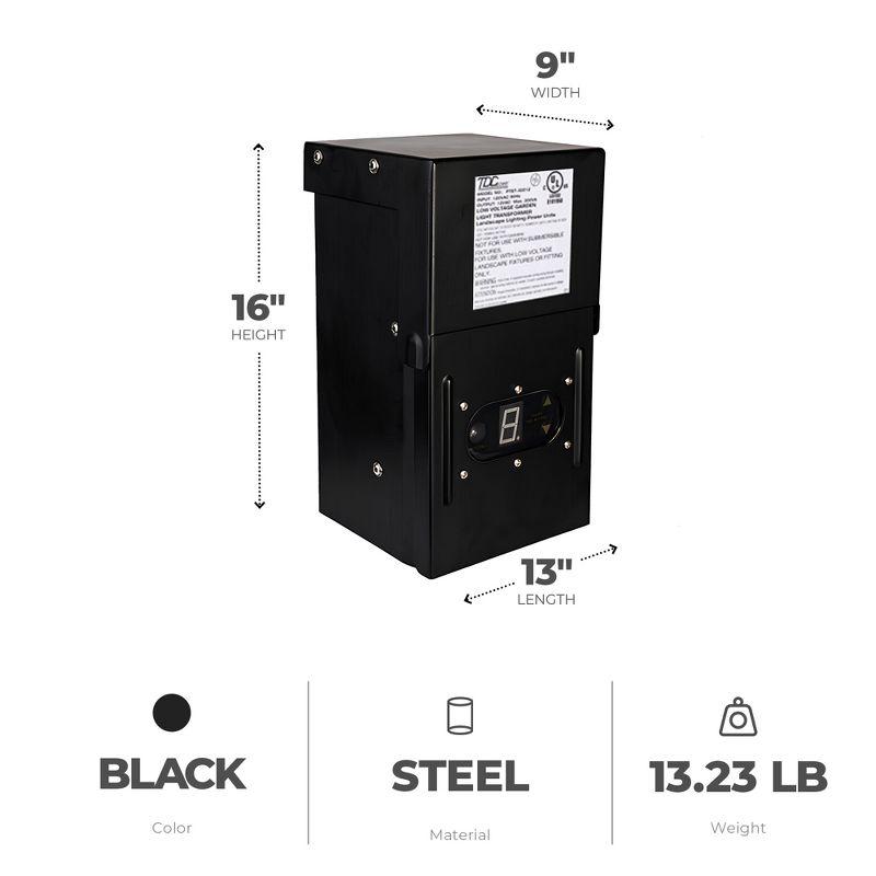 Fusion 300W Black Low Voltage Stake Light Transformer with Timer