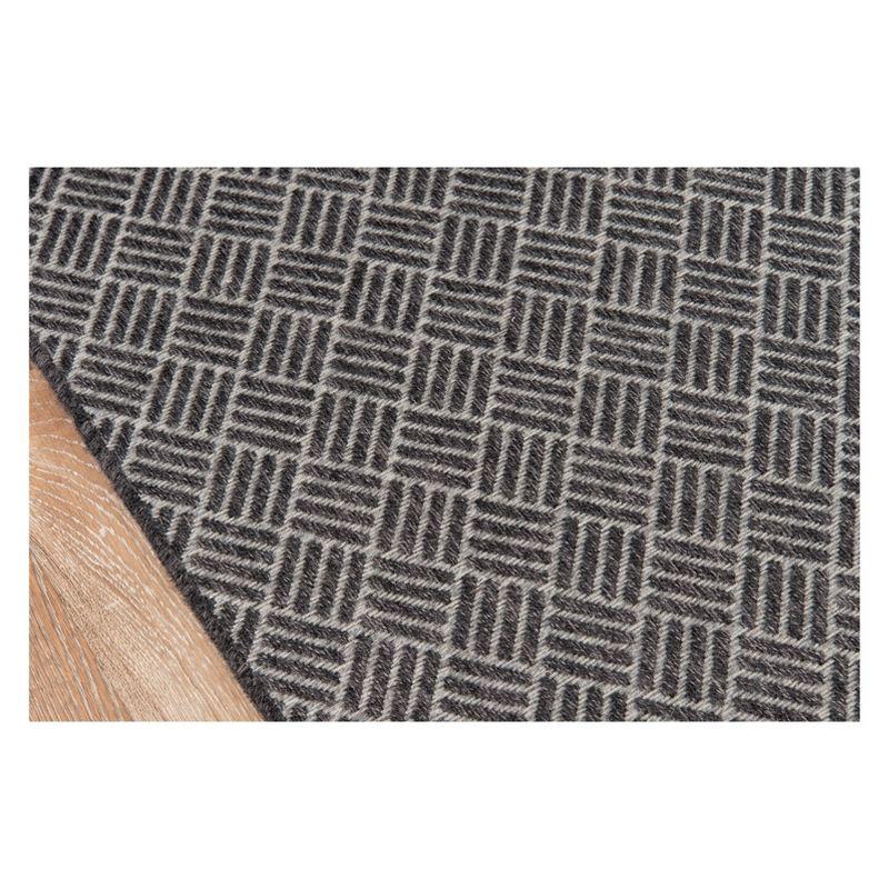 3'11"x5'7" Geometric Loomed Accent Rug Charcoal - Momeni: Contemporary Indoor/Outdoor Low Pile Area Rug