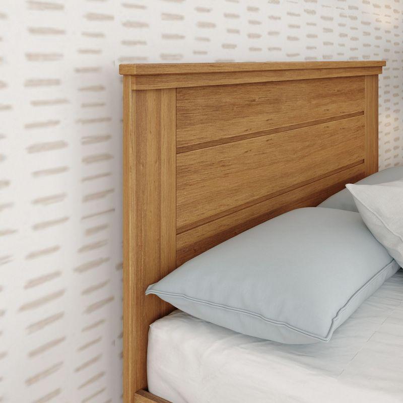 Plank+Beam Solid Wood Farmhouse Full Bed with Panel Headboard, Pecan