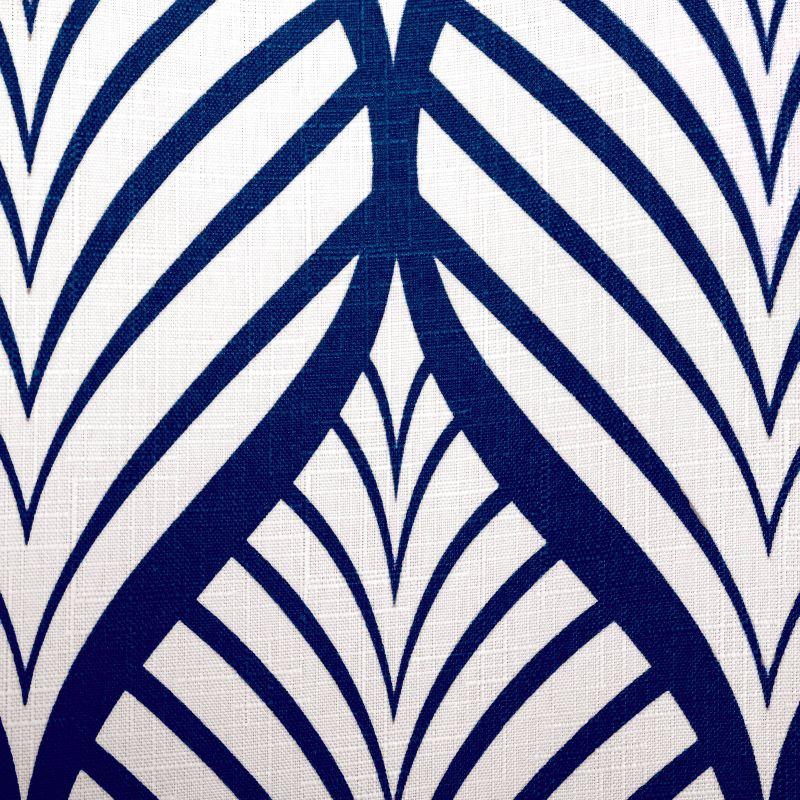 Moda at Home Deco Leaf Shower Curtain Navy/White : Microfiber, Machine Washable, Non-Slip Backing