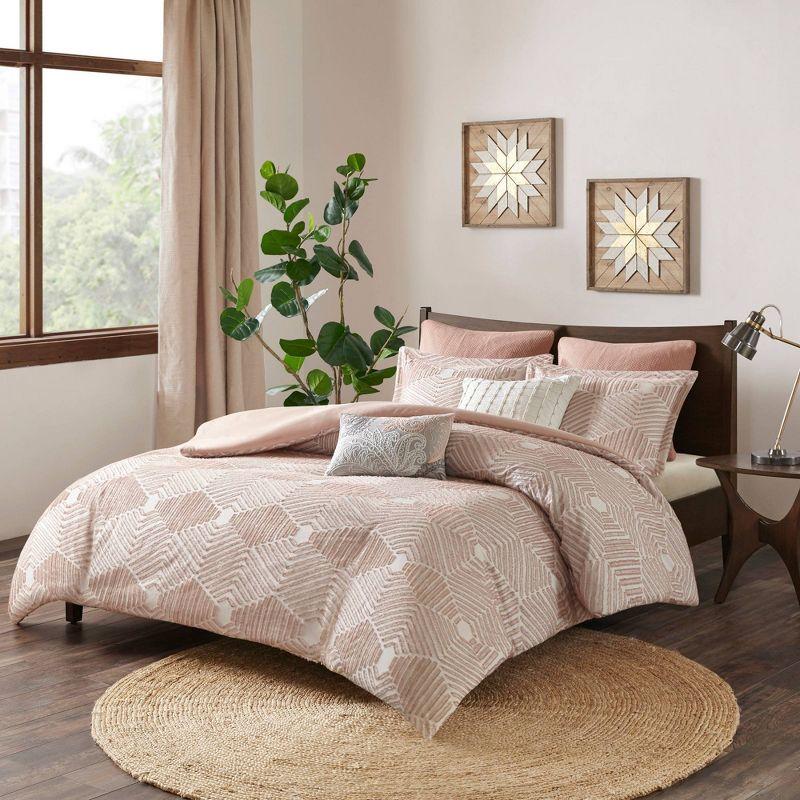 3pc Ellipse Cotton Jacquard Duvet Cover Set