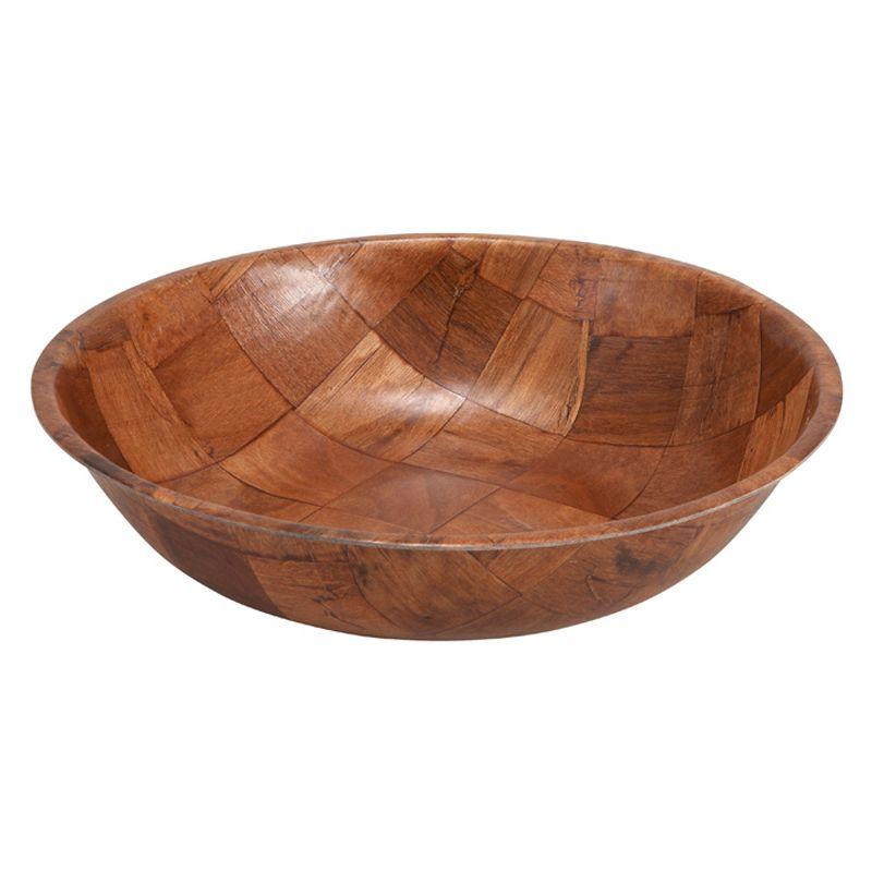 Rustic 20'' Woven Wood Salad Serving Bowl