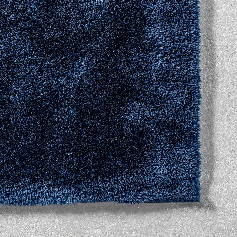 Nuloom Loni Cozy Plush Solid Pet Friendly Premium Machine Washable Shag Area Rug, 4' x 6', Navy