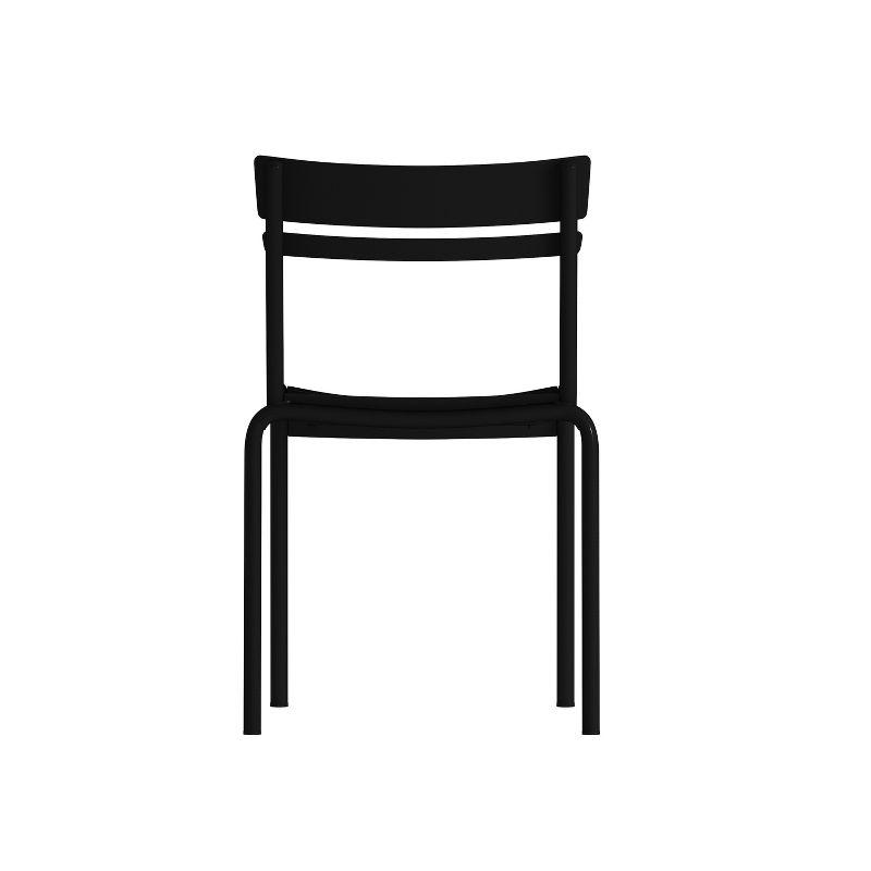 Flash Furniture Nash Commercial Grade Steel Stack Chair, Indoor-Outdoor Armless Chair with 2 Slat Back