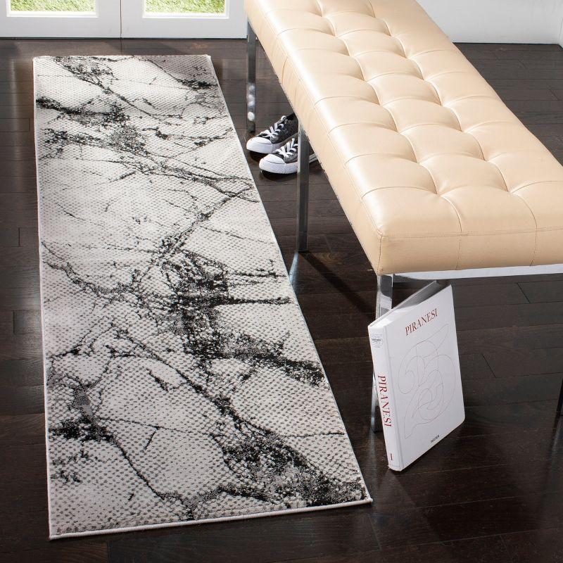 Lurex LUR187 Power Loomed Runner Rug - Grey/Black - 2'x8' - Safavieh