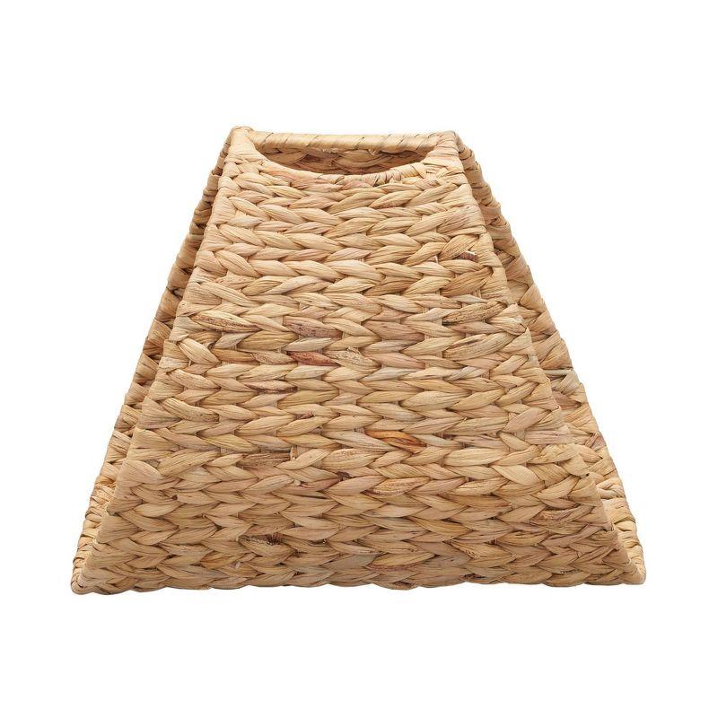 Household Essentials Oval Magazine Rack Hyacinth: Handwoven Water Hyacinth Basket with Cut-Out Handles, Light Brown