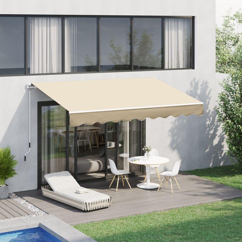 Outsunny 118'' W x 3'' D Fabric Cover Retractable Patio Awning