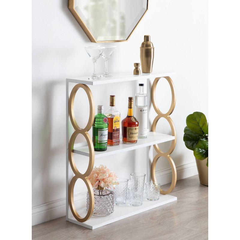 28" x 8" x 31" Ring Wooden 3-Tier Shelf White - Kate & Laurel All Things Decor: Mid-Century Storage Display