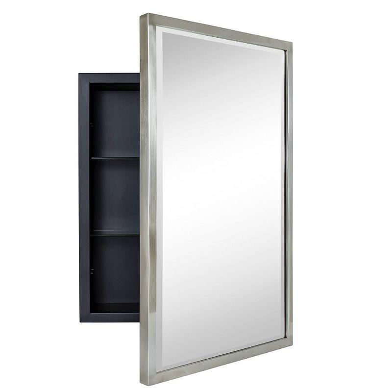 TEHOME Rectangular Metal Framed Recessed Bathroom Medicine Cabinet with Mirror