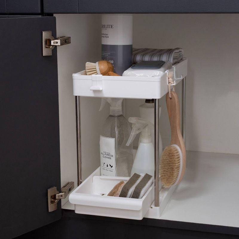 Simplify 2 Tier Sink Organizer with Drawer White