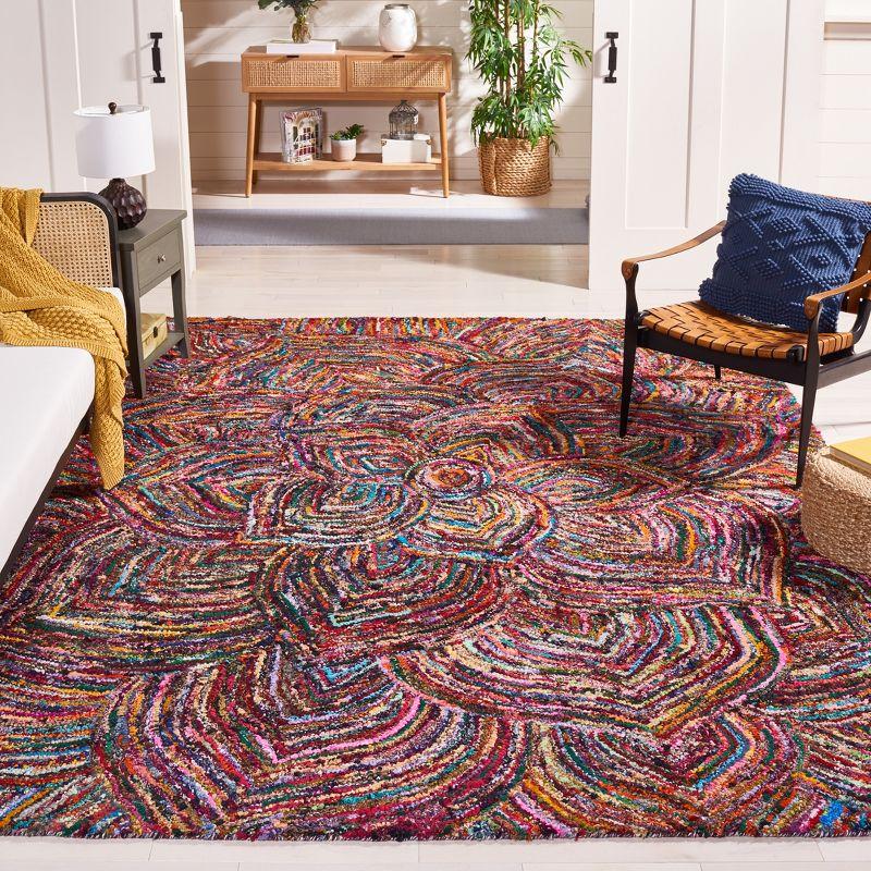 Handmade Multicolor Wool and Cotton 8' x 10' Tufted Rug