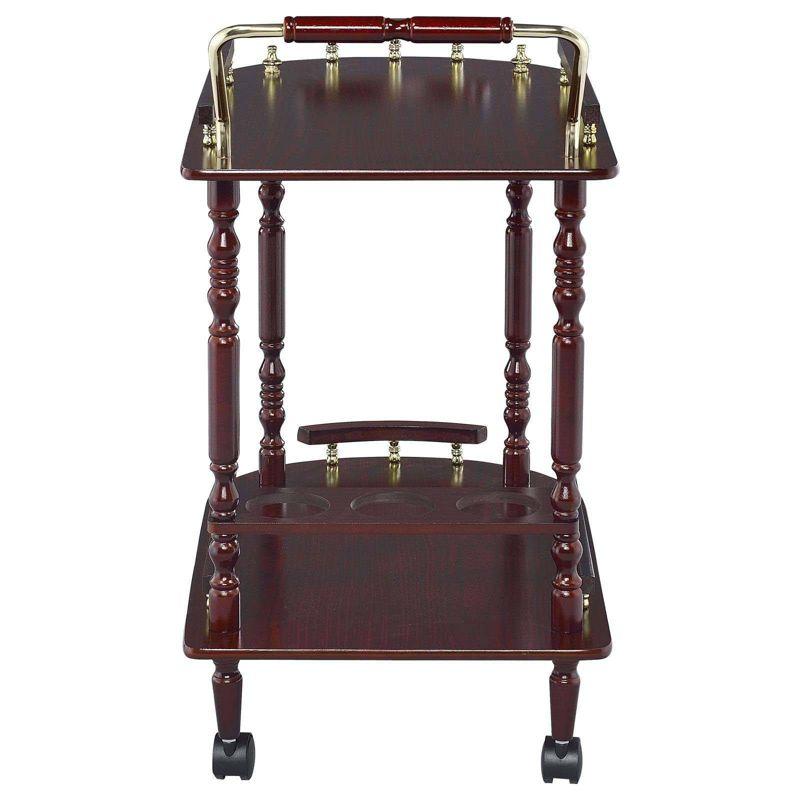 Coaster Palmer Traditional 2 Tier Wood Serving Cart Merlot/Brass