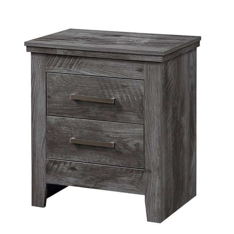 Vidalia Rustic Gray Oak 2-Drawer Nightstand