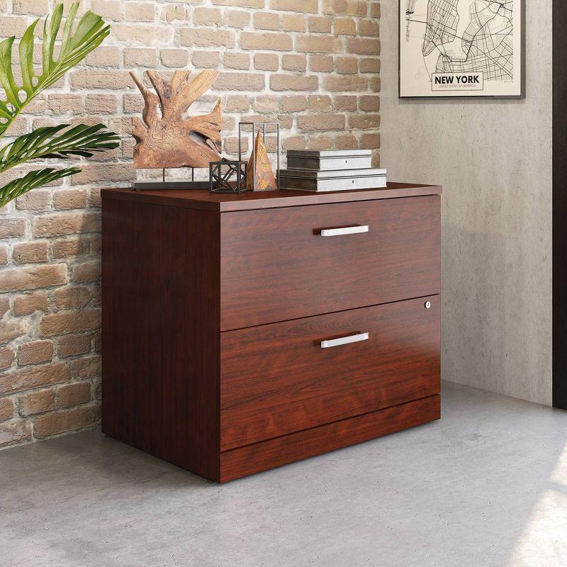 Classic Cherry 2-Drawer Lockable Lateral Filing Cabinet