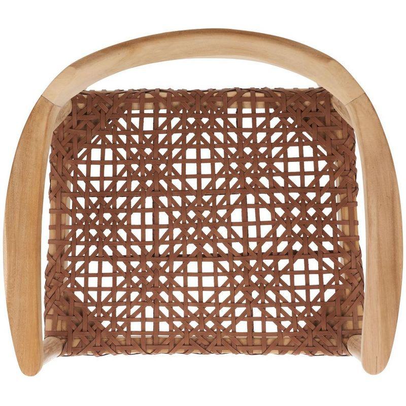 Munro Leather Woven Accent Chair  - Safavieh