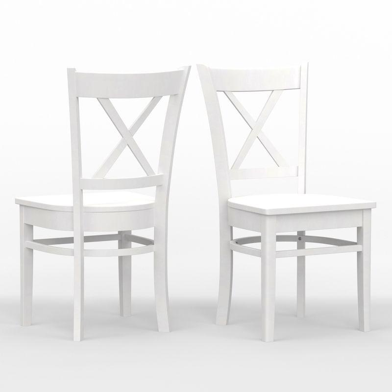 Glenwillow Home Cross Back Solid Wood Dining Chairs in White (Set of 2)