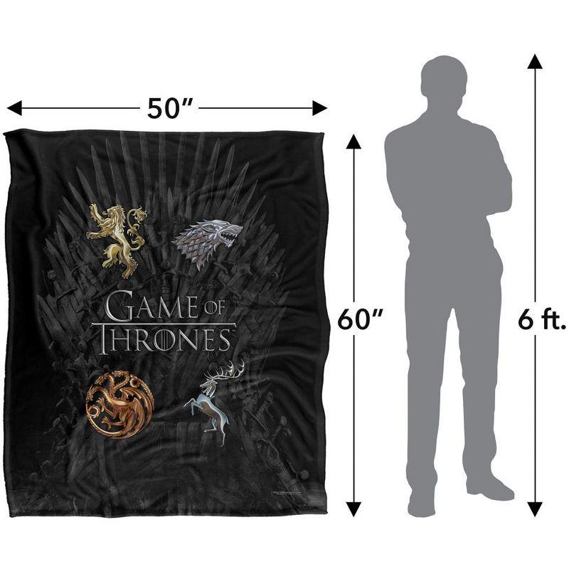 Game of Thrones Blanket, 50" x 60", Chrome House Sigils, Silky Touch Super Soft Throw Blanket