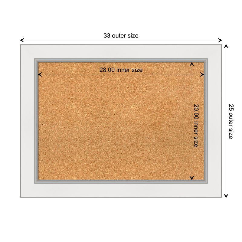 Eva White Gold Framed Natural Cork Bulletin Board