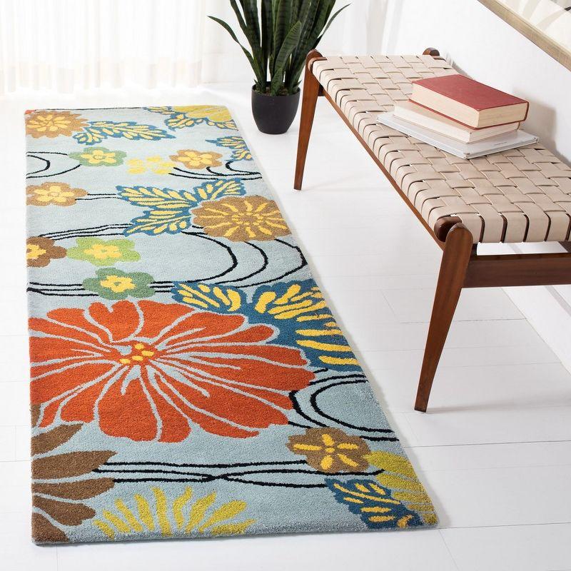 Soho SOH738 Hand Tufted Indoor Runner Rug - Blue/Multi - 2'6"x6' - Safavieh.