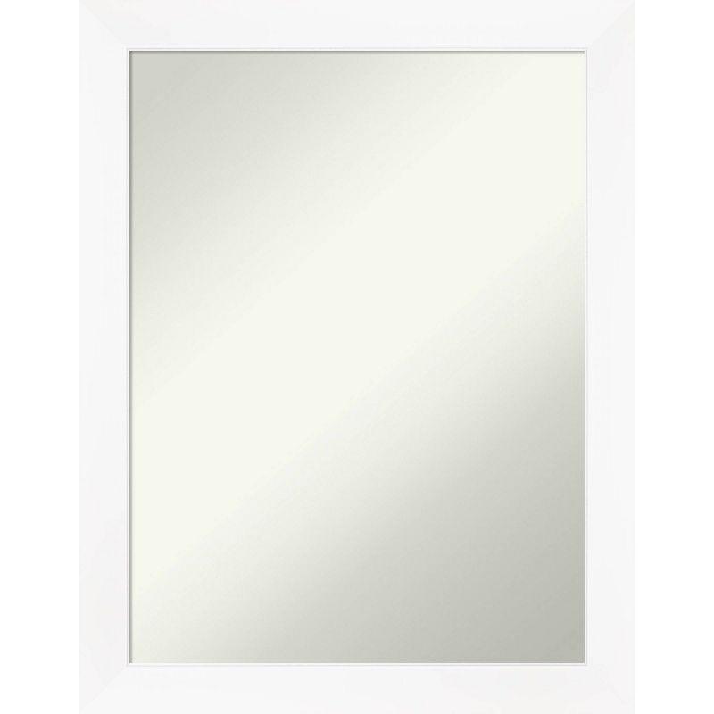 White Matte Rectangular Wall-Mounted Bathroom Vanity Mirror