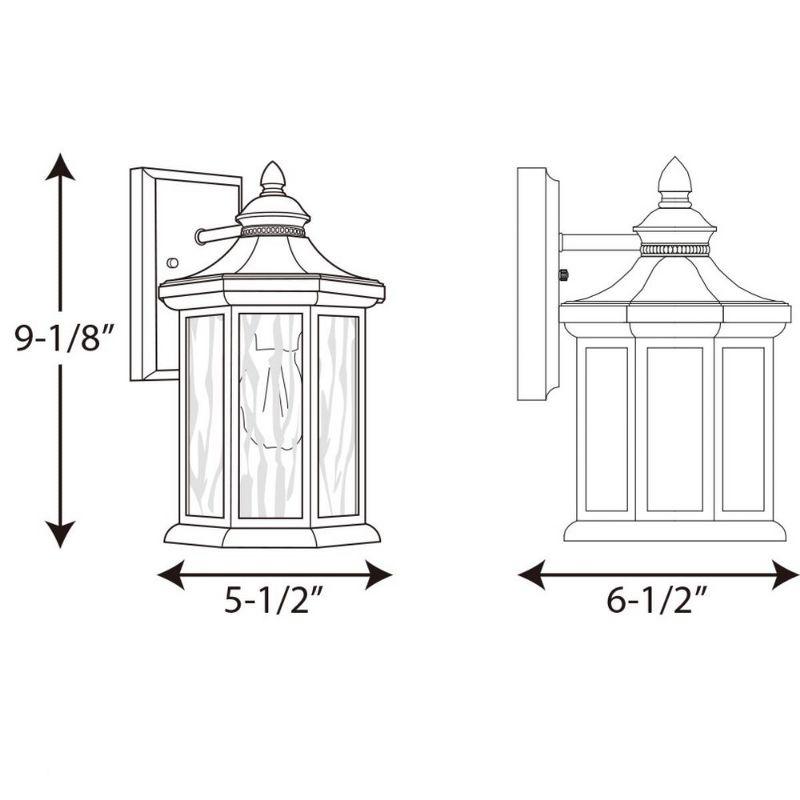 Progress Lighting, Edition, 1-Light, Wall Lantern, Textured Black, Clear Water Glass Shade