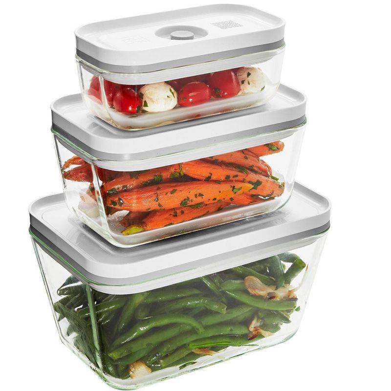 ZWILLING J.A. Henckels ZWILLING Fresh & Save 3-Piece Glass Food Storage Container, Meal Prep Container- Assorted Sizes
