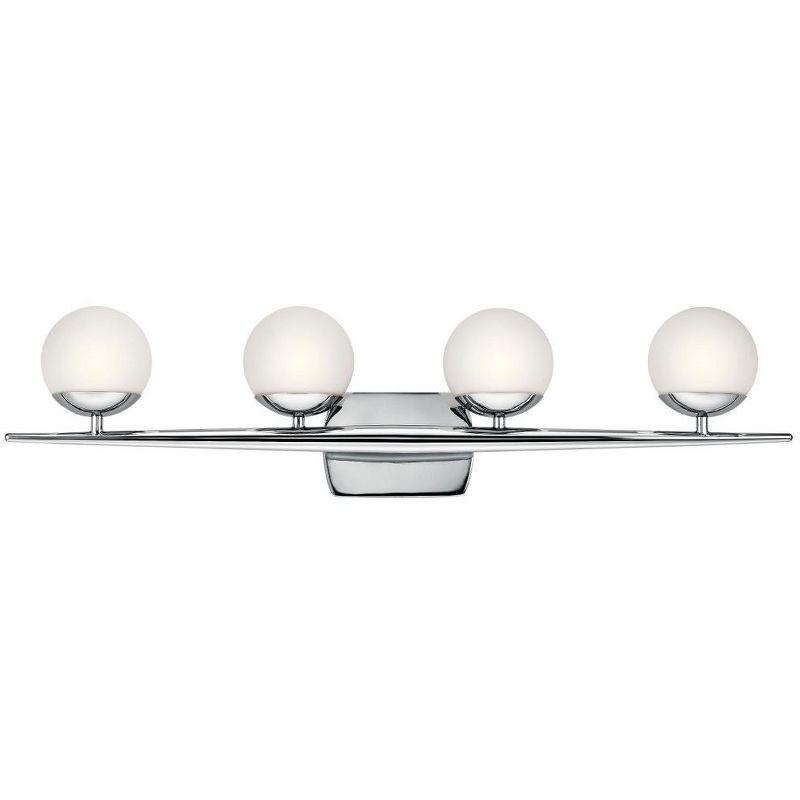 Jasper 32.25" 4 Light Halogen Vanity Light with Satin Etched Cased Opal Glass Chrome