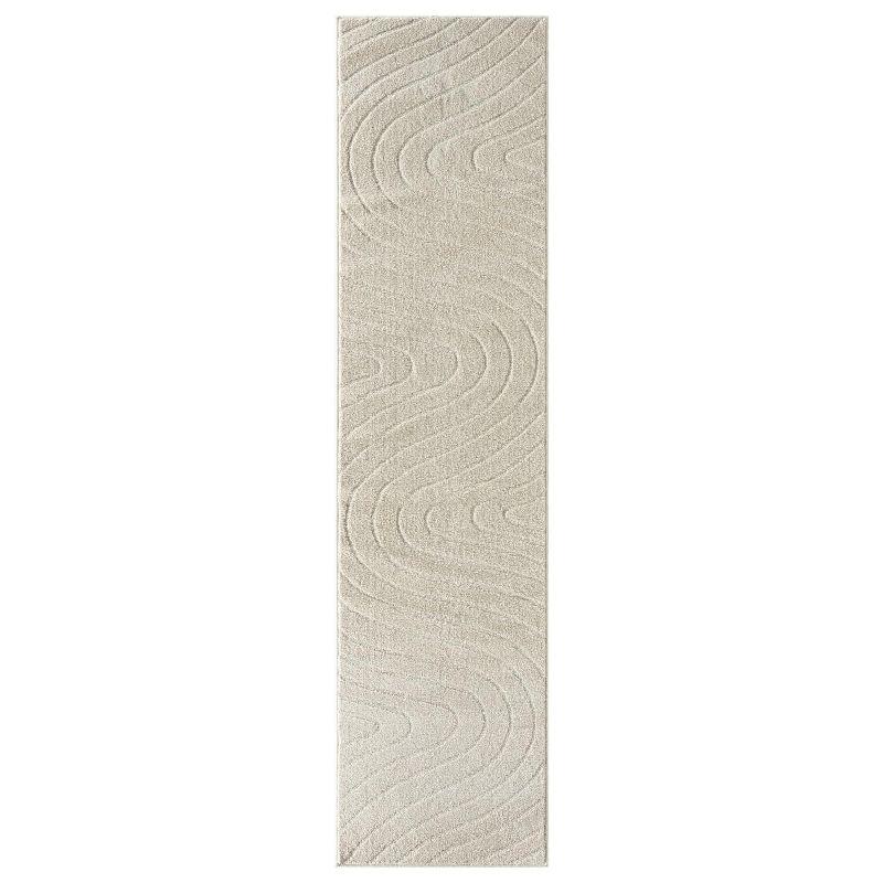 Luxe Weavers Modern Floral Indoor Cream 8x10 Area Rug