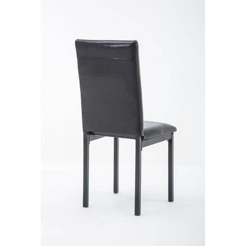 Set of 4 Arjen Dining Chairs Black - Boraam: Faux Leather, Metal Frame, Contemporary Style