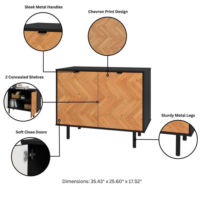 Manhattan Comfort Liam Mid - Century Modern 2 Shelf Accent Cabinet