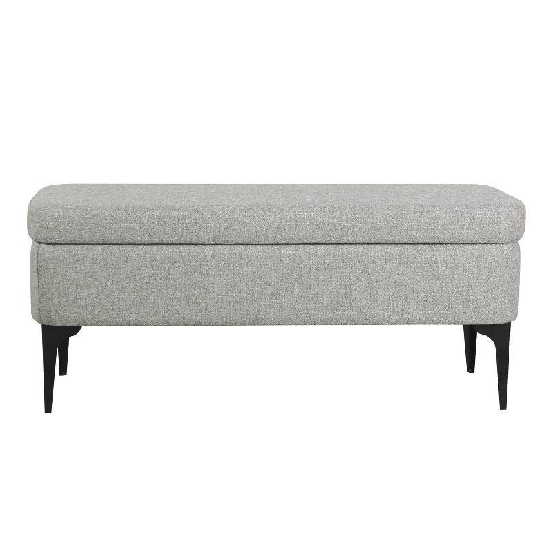 Large Modern Storage Bench Sustainable Gray Woven - HomePop